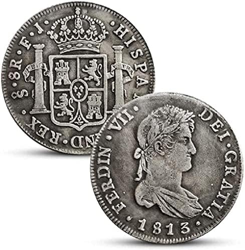 Испания 1813 Фердинанд VII Сребърна Монета с Двоен Стълб Чуждестранните Монети Антични Монети Сребърен Долар Сребърна Кръгла