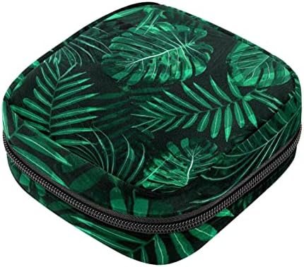 Преносима чанта за съхранение на хигиенни кърпички, дамски чанта за хигиенни салфетки, покривка от палмови листа монстеры в джунглата