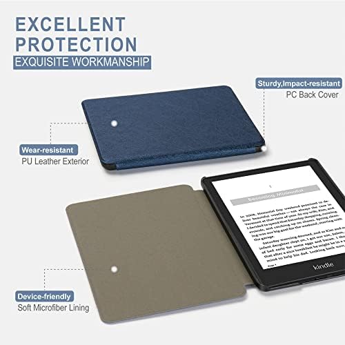 Калъф за 6,8 Kindle Paperwhite е на 11-то поколение 2021 - Лека корица за електронни книги с функция за автоматично включване