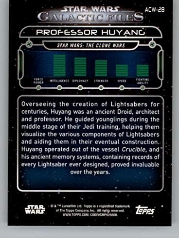 2018 Topps Star Wars Galactic Files ACW-28 Официалната Неспортивная Търговска картичка професор Хуяна в NM или по-добро състояние