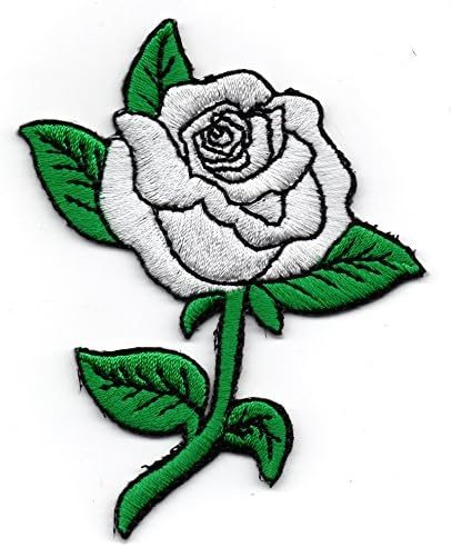 Апликация от рози, Бродирани Желязо на Заплатке (Бяла)