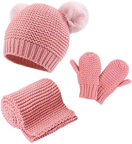 Duoyeree/Детска Зимна Шапка, Шал, Ръкавици, Комплект шапки за еднократна употреба за Момичета И Момчета,