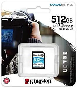 Kingston 512GB SDXC Платно Go Plus 170 MB/s За четене на карти с памет UHS-I, C10, U3, V30 (SDG3/512 GB)