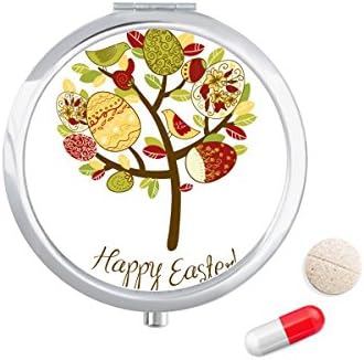 Честит Великден И На Религиозен Фестивал Яйце Дърво Калъф За Хапчета В Джоба Кутия За Съхранение На Лекарства