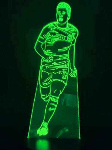 Jinnwell 3D Футболни Футболен Спорт нощна светлина Лампа Илюзия Led 7 Цвята което променя Сензорен Прекъсвач Тенис на