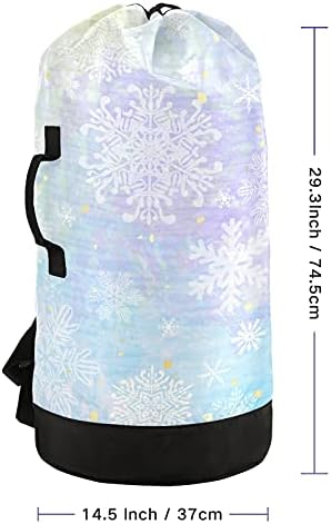 Коледна торбичка за бельо под формата на Снежинки, Тежка Раница за пране на дрехи с плечевыми ремъци и дръжки, Пътна