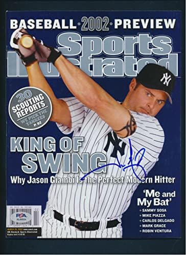 Джейсън Джамби Подписа за Спортс илюстрейтид с Автограф на PSA/ДНК AL88924 - Списания MLB с автограф