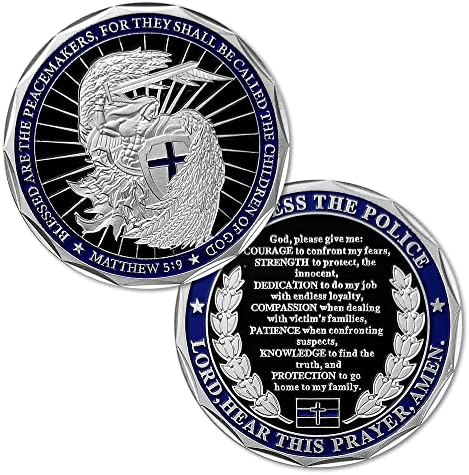 Монети Повикване на полицията В опаковка от 10 броя, Свети Михаил, Бог да Благослови полицията, Тънка Синя Линия,
