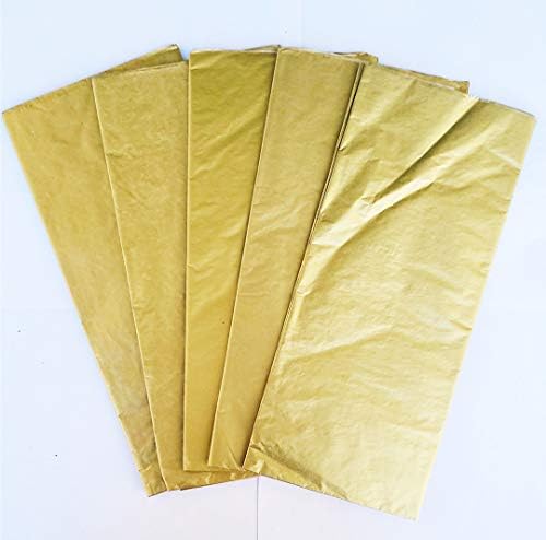 Златна кърпа за опаковане на подаръци - 20 см x 27 3/4 инча (12)