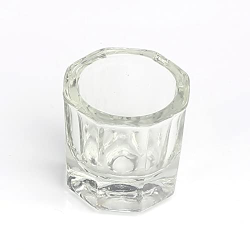 Дизайн на ноктите Акрилни Течен Прах Кристал Стъкло Чаша с Метален Капак от Неръждаема Стомана Прозрачно Стъкло Инструмент