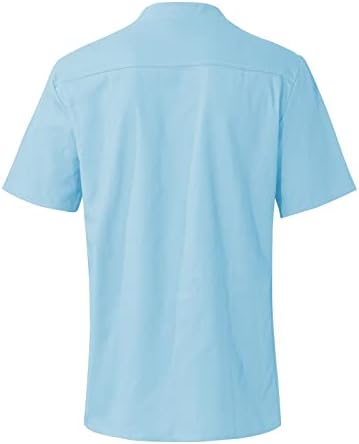 RTRDE/ Мъжки Ризи, Цветни Ризи с яка в стил Ретро дантела, Ежедневни Тениска С V-образно деколте и къс ръкав