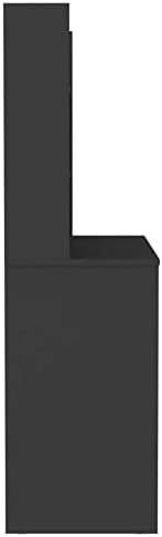 Масичка за грим VidaXL с led подсветка 39,4 x 15,7x 53,1 от МДФ черен цвят