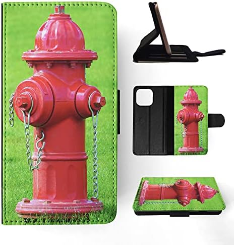 Готин ретро-ЧЕРВЕН пожарен кран, флип-портфейл, джоб за телефон, калъф за Apple iPhone 14 PRO MAX