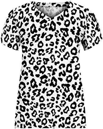 Най-риза за момичета Есен-Лято 2023, Памучен Тениска с Къс Ръкав и Дълбоко V-образно деколте, Графична Ежедневни Тениска