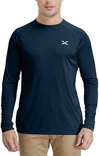 Мъжки Слънчеви Ризи UPF 50 + и е с дълъг Ръкав, Защита От ултравиолетови лъчи, Бързосъхнеща Лека Риза За Разходки, Риболов, Плуване,