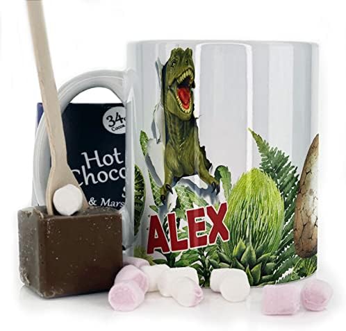 Персонализирана Чаша Hairyworm и Подаръчен Комплект с градинска ружа от белгийски Млечен шоколад /Горещ шоколад, Потребителско