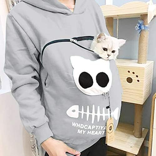 Пуловери, блузи, hoody с качулка, блуза с изображение на животно котка, дишащи дамски чанта, дамска блуза, ежедневни