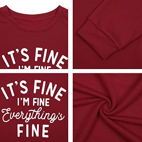 VILOVE/ Забавни Блузи за жени, Тениски It 's Fine, I' m Fine, Everything is Fine, Вдъхновяваща Тениска, Тениски с Красиви