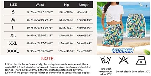 Байкерские къси Панталони за Жени С Висока Талия, Плажни Шорти с Тропически Принтом, Плажни Шорти Свободно Намаляване