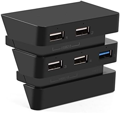 Vipxyc 5-Портов USB hub, Многопортовый USB-хъб с led подсветка, Адаптер за контролер разширение за конзолата Playstation