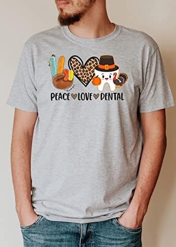 Тениска зъболекар Peace Love Стоматологичен Леопард Dental Hygienist На Хелоуин