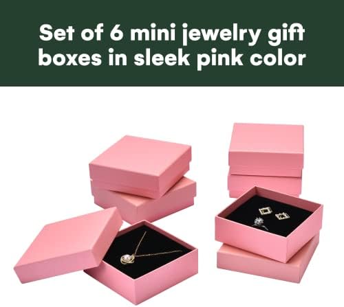 Подарък Ковчег Dawhud Direct Jewelry Box (6 опаковки) - Малки Картонени Кутийки за обеци, Гривни, колиета, Часовници,