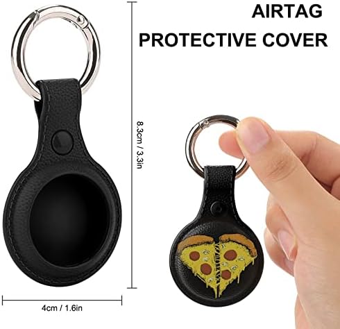 Защитен калъф за пица във формата на Сърце, Съвместим с Държач AirTag Anti-Lost Локатор с Ринг за ключове за