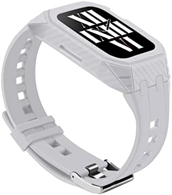 Каишка с броня, съвместим с Apple Watch 45 мм 44 мм, Здрав силиконов каучук за iWatch, съвместим с Apple Watch серия