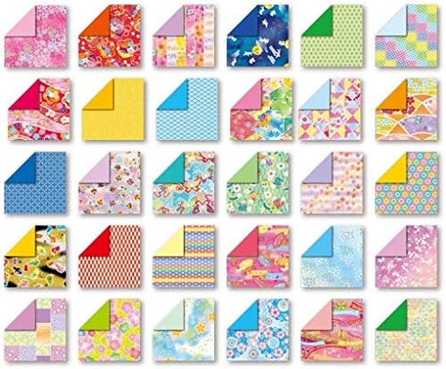 Опаковка от 120 Листа хартия за сгъване на японски 6-инчов Оригами с двустранно модел Чийогами (внос от Япония)
