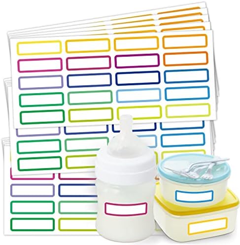 Водоустойчиви Етикети за бебешки Бутилки за детска градина, 180 БР Непромокаеми Регистрирани Етикети за детски,