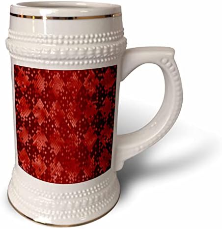 Триизмерно Червено изображение на Геометрични модела от Змийска кожа - чаша за стейна на 22 унция (stn_357532_1)