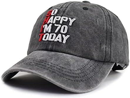 Честит Украса на 70-ия Рожден Ден за Жените и Мъжете, Толкова се радвам, че днес ми 70, 3D Бродирани бейзболна шапка