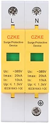 Устройство за защита от пренапрежение UNCASO 2P AC SPD 385V Домашен мрежов филтър Защитно низковольтное битово устройство (Цвят: 2P, размер: 5-10 ка)