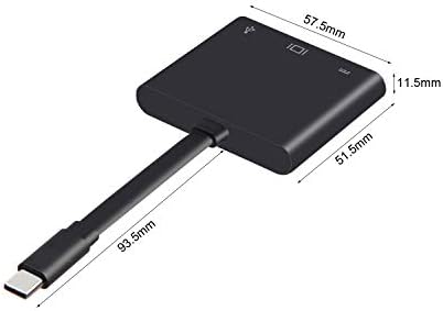 USB Адаптер C, Тип C-HDMI 4K + USB 3.0 + Кабел конвертор USB-C Кабел-адаптер за зареждане на MacBook Pro / Chromebook Pixel /Sumsang Galaxy S8 / S9 / Yoga 900 / Lumia 950X и други устройства тип C (черен)