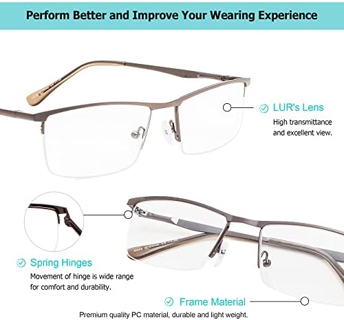 LUR 3 опаковки очила за четене в полукръгла рамка + 4 опаковки класически очила за четене (само 7 двойки ридеров + 2,00)