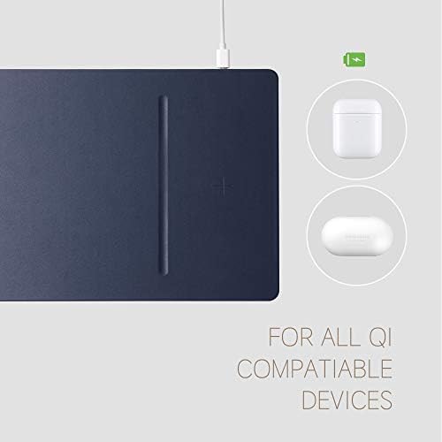 НОРВЕЖКИ - H3 PRO Qi Безжичен кабел за зареждане Подложка за мишка за MacBook, лаптопи и настолни компютри - Зарежда