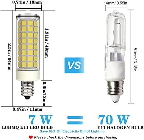 LUHMQ 3 Серии led лампи E11 e11 Мини-Свещник В основата на e11 Полилеи Вентилатор на Тавана Лампа JD E11 Лампа 7 W (еквивалентен на халогенна лампа с мощност 70 W) 700ЛМ AC120V за осветл?