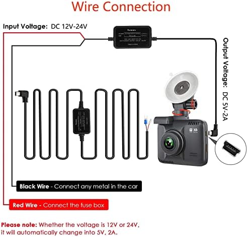 Видеорекордер Комплект кабели, Зарядно устройство, Mini USB захранващ Кабел Съвместим с Rexing, WOLFBOX, CHORTAU, Kingslim,