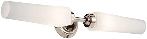Тоалетка Kichler Truby™ 19,75 инча с 2 лампи и Матирано опаловым стъкло, в рамки от полиран никел