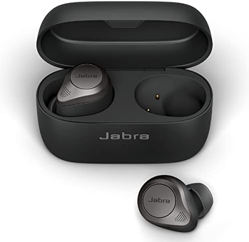 Слушалки Jabra Elite 85t True Wireless Bluetooth, Титан черно – Подобрени слушалки с шумопотискане и зарядно калъф