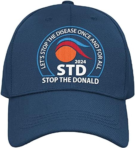 Шапка STD срещу Тръмп | 2024 | Президентски избори ще спрат шапка на Доналд Тръмп | Забавна Шапка Срещу МАГЬОСНИК Тъмно-син