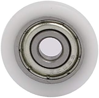 X-DREE 5 mm x 21 mm x 6 мм U-образна ролка, носещи приплъзване Roller стъклени врати Бял 4 бр. (5 mm x 21 mm x 6 mm U Rodamiento