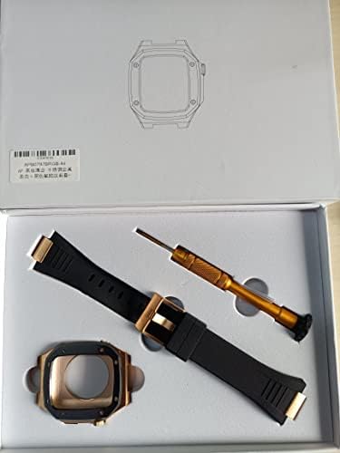 Набор от промени на корпуса часа CNHKAU 45 мм, от неръждаема стомана за Apple Watch, каишка 41 мм, 40-44 мм и каишка