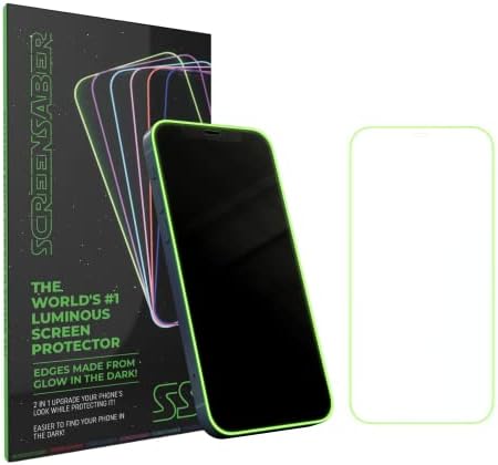 Светещ защитно фолио SCREENSABER за iPhone 11 / iPhone XR 6,1 инча от закалено стъкло, блеснали В мрака (зелен)