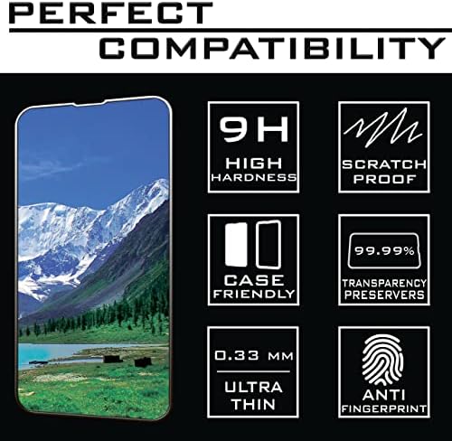 Umbrel — [Двойна опаковка] Защитно фолио за екрана на iPhone 13 Pro Max - 6,7 инча, [2 защитни фолиа, изработени от закалено