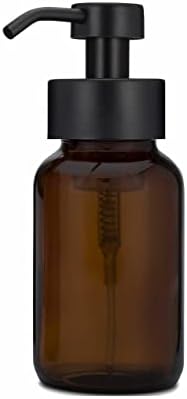 Фармацевтичен Опаковка за Пенящегося сапун от Тъмно стъкло Rail19 с Метална помпа - Плотове за Кухня и Баня, 8,5 унции (Черен)