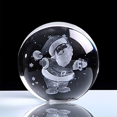 WCPJYZQ 60 mm/80 mm 3D Кристална Топка, Стъклена Гравированная Умален модел на Земята Сфера Кристал Занаятчийски Украшение Глобус Украса за дома (Цвят: Дядо Коледа 60 мм, Разм