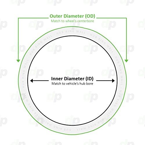 DPAccessories H108-1000 БР. Черни пръстени за центриране на главината от поликарбонат от 108 мм до 100 мм - 4 опаковки