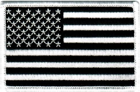 Американският Флаг, Бродирана Нашивка, На Обратната Страна С Черен Цвят, Съединените Щати, Подчинени На Военните