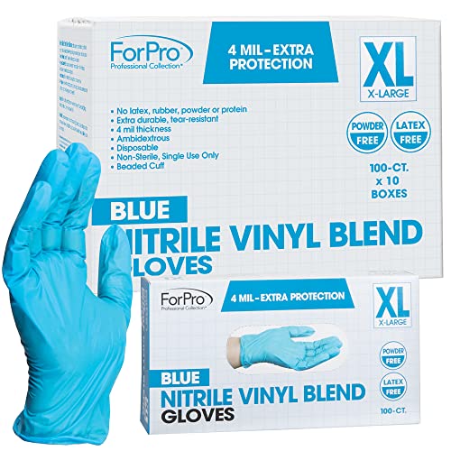За еднократна употреба нитрилово-винилови ръкавици ForPro, Допълнителна защита за 4 Мил., Без прах, Без латекс, Нестерильные,